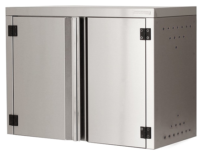 Полка кухонная Mecon Norma Inox ПНЗн 800х400х600 мм распашные двери, перфорированная внутренняя полка