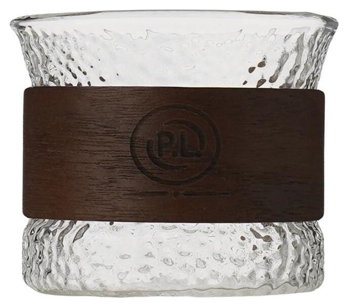 Чашка кофейная P.L. Barbossa Barista S0594 Dents Japanese Style 200 мл  d=7,5 см h=6,5 см (стекло) с деревянной вставкой