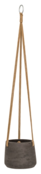 Кашпо подвесное Pottery Pots Patt (16,5х14 см) черное