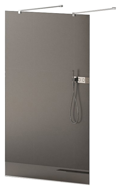 Перегородка душевая CEZARES LIBERTA-L-2-90-120-GR-Cr 90х195 см, стекло графит, профиль хром, кронштейн 120 см