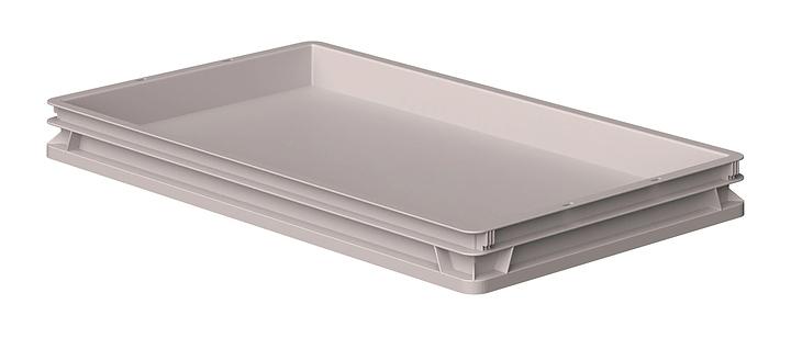Ящик универсальный iPlast 740x440x70 мм ЭКО, сплошной, светло-серый
