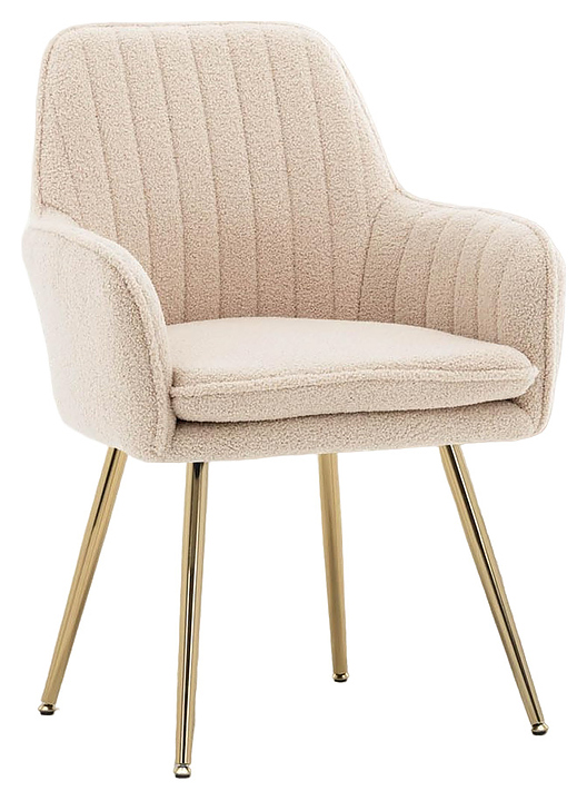 Стул Hesby Tranquil Synchrony (букле / металл) бежевый / золото