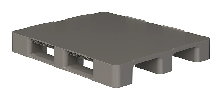Паллет iPlast 1200x1000x150 мм сплошной на 2 полозьях, с бортиком, серый