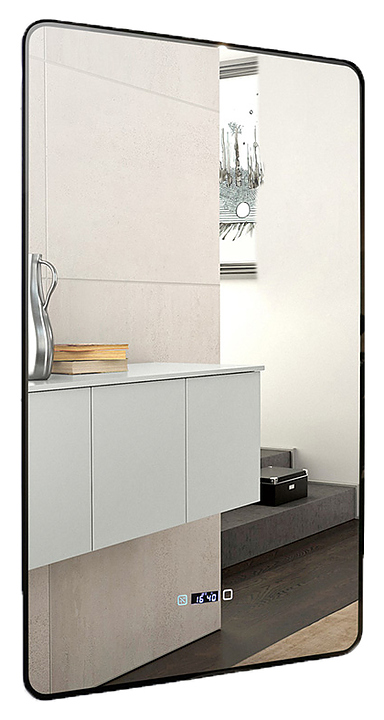 Зеркало с LED-подсветкой Silver Mirrors Incanto LED-00002539 60х100 см с часами и анти-пар