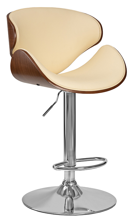 Стул барный DOBRIN 4905-LMZ-N KARTER (коричневое дерево, кремовый) 2 шт.