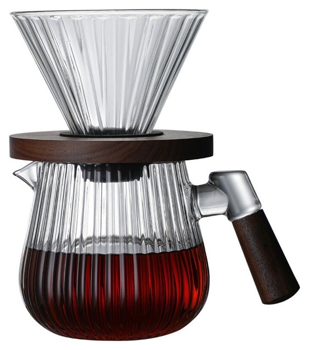 Набор для пуровера P.L. Barbossa S0581 кофейник 600 мл с воронкой на 1-4 чашки (стекло)