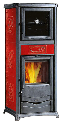Дровяная печь-камин La Nordica Rossella Plus con Forno Evo Liberty (бордовый)