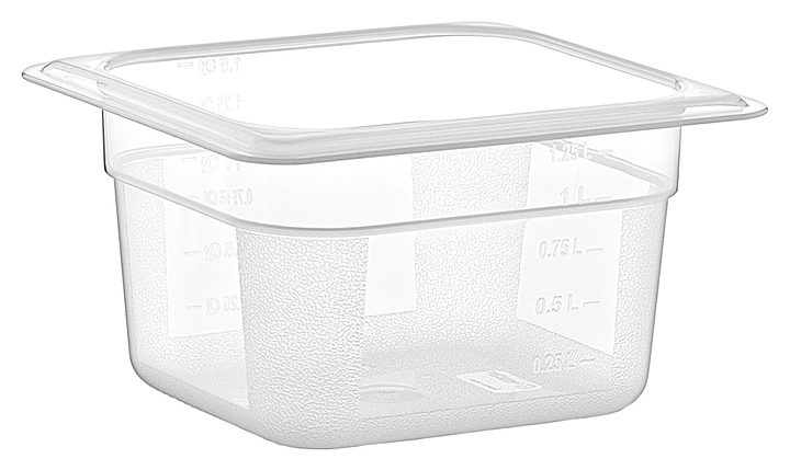 Гастроемкость Gastroplast GNPP-16100 GN 1/6-100 (176х162х100) 1,25 л полипропилен прозрачная