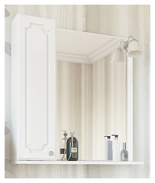 Зеркало Sanflor Ксения 70 см правостороннее, белый