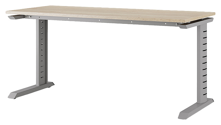 Стол офисный КОБОР L2-120/80 aluminum/natural