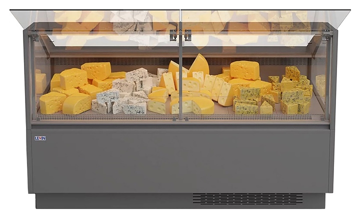 Витрина холодильная среднетемпературная Levin DELLA 375 М 3750х1110х1180 мм (выносной агрегат) без боковин
