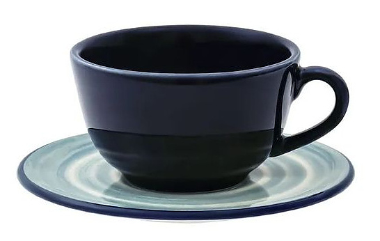 Пара чайная Oxford UNNI OCEANICA 151634 (чашка 200 мл и блюдце d 14 см) синий, голубой