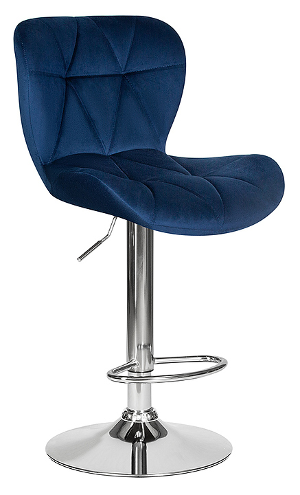 Стул барный DOBRIN 5022-LM-N BARNY (синий велюр, хром) 2 шт.