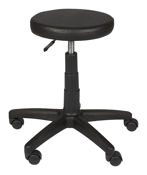 Стул мастера МЭДИСОН АСТЕК низкий без спинки на пластиковом пятилучье, черный матовый