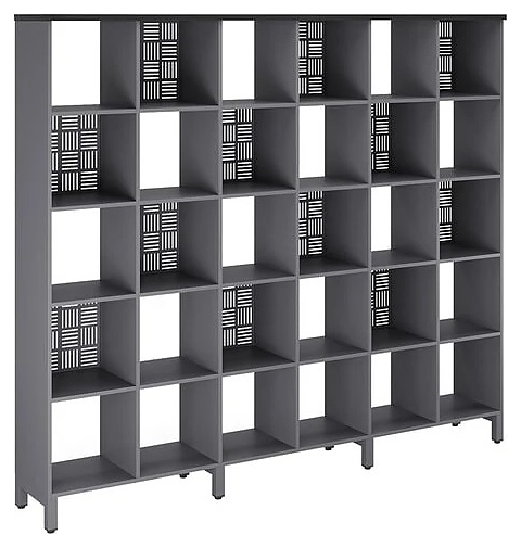 Стеллажная система КОБОР SQ-5X6 graphite/wood