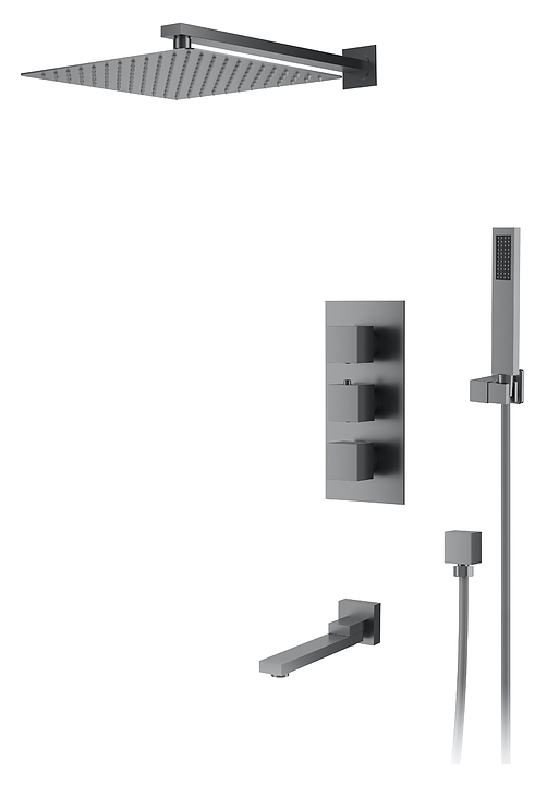 Душевая система встраиваемая D&K Bayern.Liszt DA2515606A04 с термостатом, серый графит