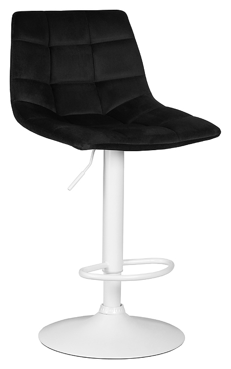 Стул барный DOBRIN 5017_WhiteBase-LM TAILOR WHITE (черный велюр, белый металл)