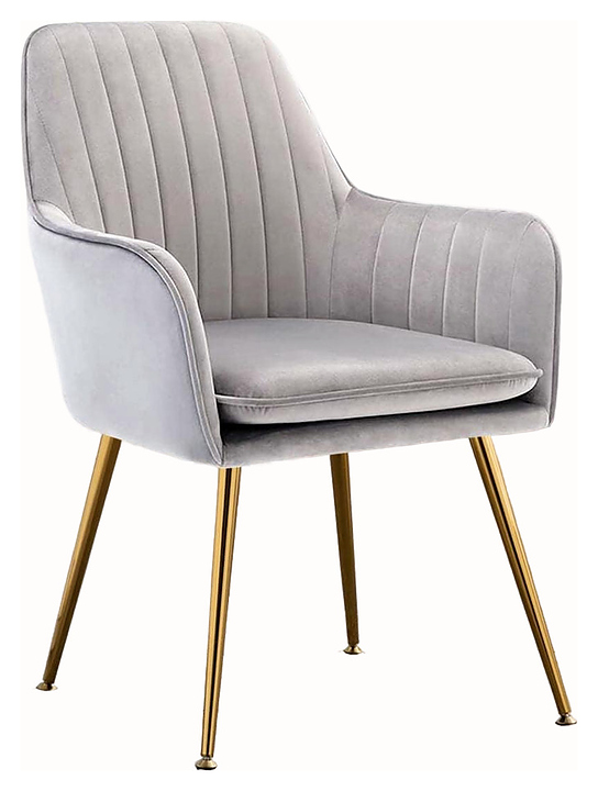 Стул Hesby Tranquil Synchrony (велюр / металл) серый / золото