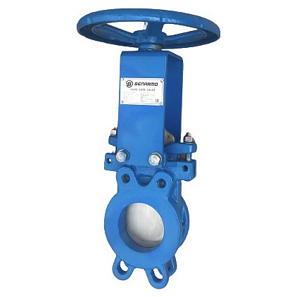 Задвижка шиберная Benarmo 107-5658, PN 1 МПа, ДУ 150, двухсторонняя межфланцевая чугунная, с маховиком