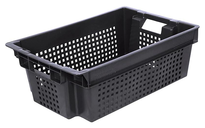 Ящик для овощей и фруктов ТАРА.РУ 102-1 МСК 600х400х200 мм черный