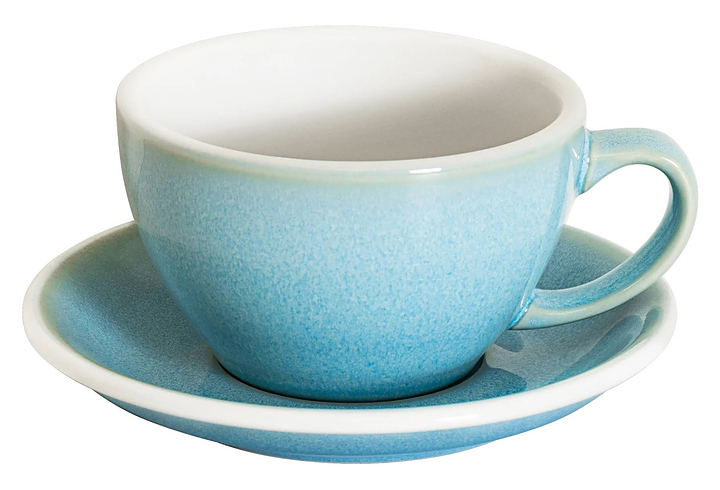 Кофейная пара Loveramics Egg Latte Cup 300-106BIB/141BIB 300 мл, голубой лёд (ice blue)