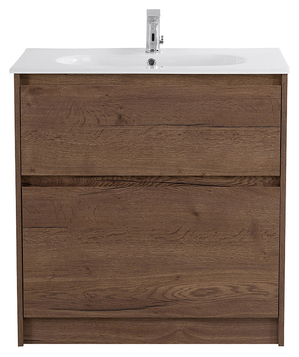 Тумба с раковиной BelBagno KRAFT-800-2C-PIA-RT + LOV-800-LVB 80 см, Rovere Tabacco