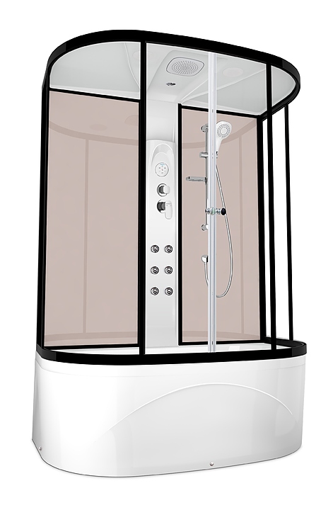 Душевая кабина с гидромассажем и блоком управления Domani-Spa Neat high DS01N158HPcCl10 150х80 см