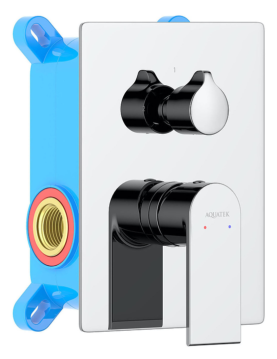 Смеситель для ванны и душа встраиваемый Aquatek Лира AQ1446CR 2 режима, хром