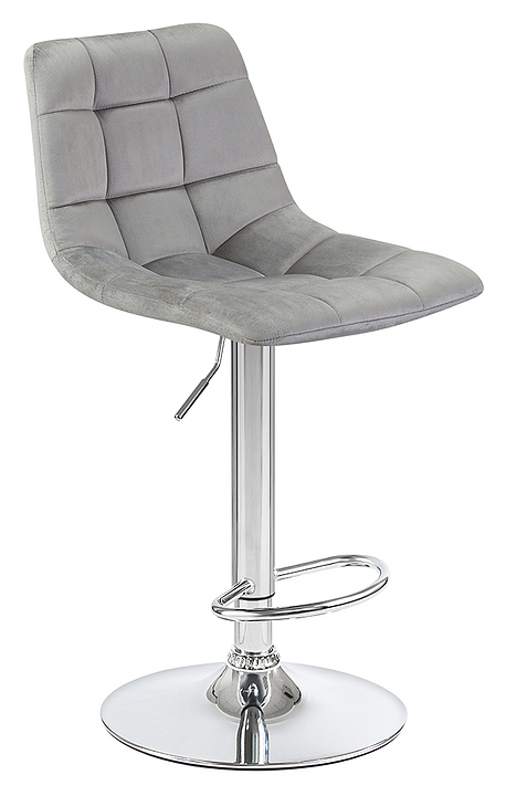Стул барный DOBRIN 5017-LM-N TAILOR (серый велюр, хром) 2 шт.
