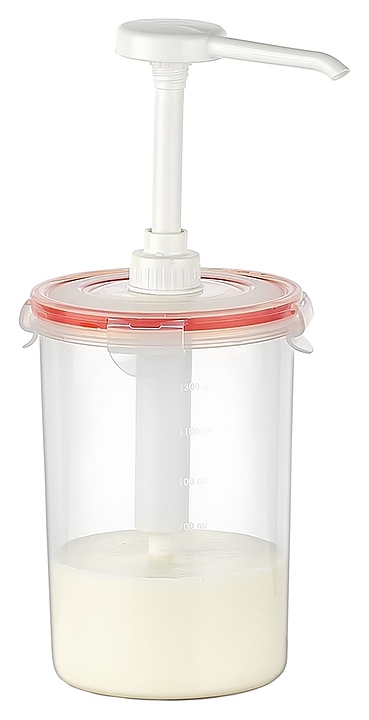 Диспенсер для соуса Gastroplast 1500 мл d=12 см h=18/30 см с дозатором 25 мл (полипропилен) прозрачный