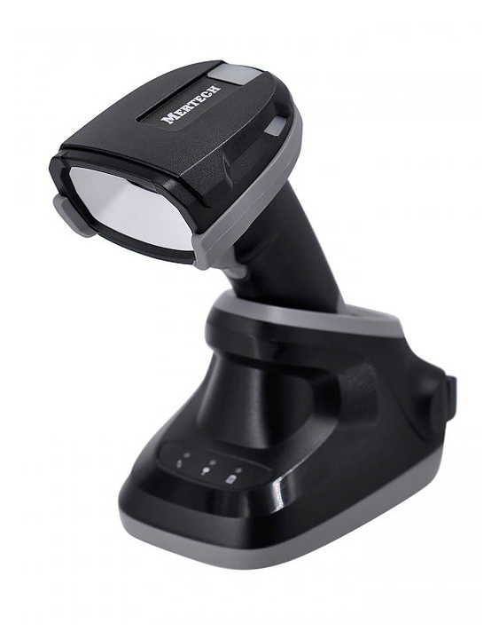 Беспроводной двумерный сканер штрих кода Mertech CL-2410 BLE Dongle P2D USB black с Cradle, черный, серый