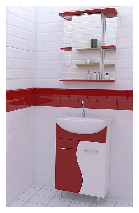 Гарнитур напольный Stella Polar Колор-1 55, 3 предмета, белый / красный