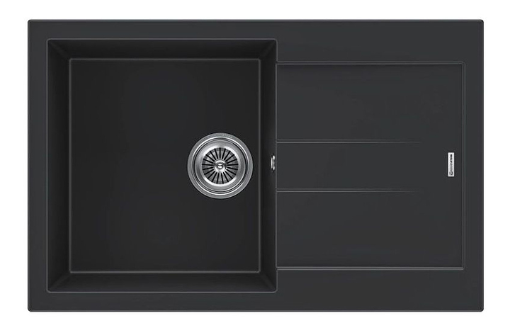 Кухонная мойка KUCHENSTERN 206BL20 PLAT 50 α-Granit 780х500х200 мм черный