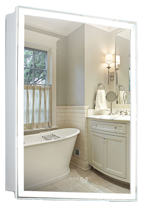 Шкаф зеркальный с LED-подсветкой Silver Mirrors Киото LED-00002358 60х80 см, с часами и сменой цвета