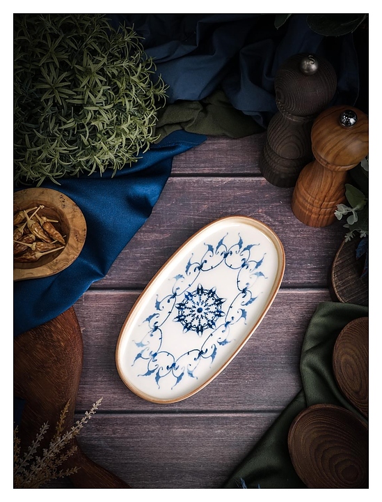 Блюдо сервировочное Porland Pioli Reflect 11AP21 PL l=21 см (фарфор) овальное