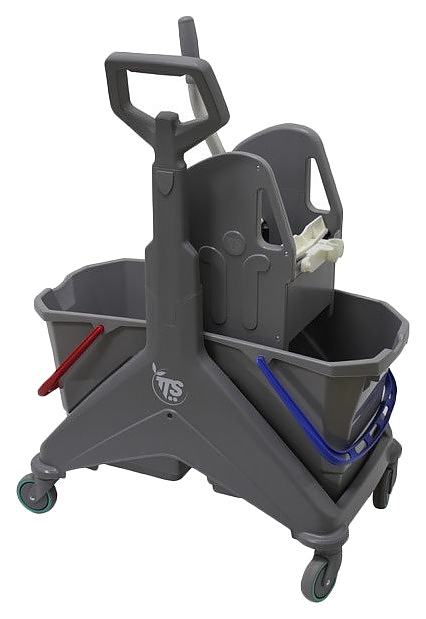 Тележка уборочная TTS Nickita 30 двухведерная без отжима, с боковой рукояткой, серая рама