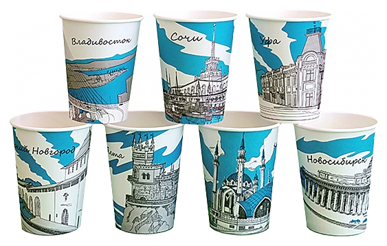 Стакан бумажный Классика-Опт 300 мл Города (800 шт.)