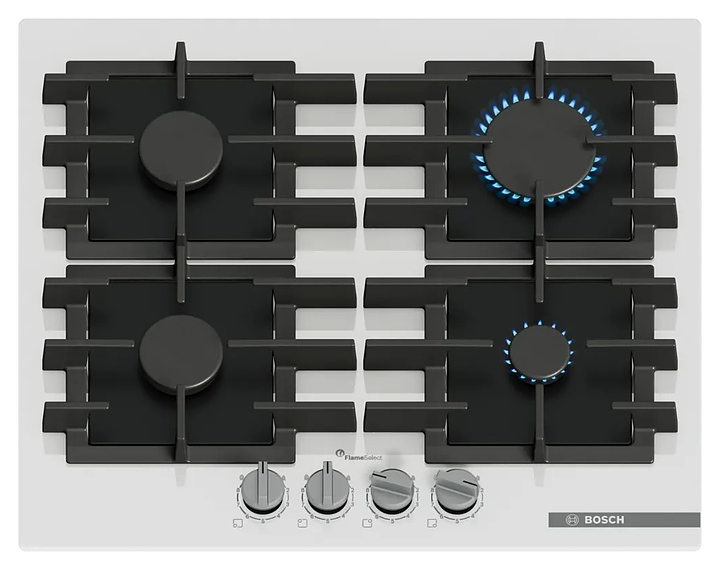 Варочная панель газовая Bosch PPP6A2I40R белое стекло