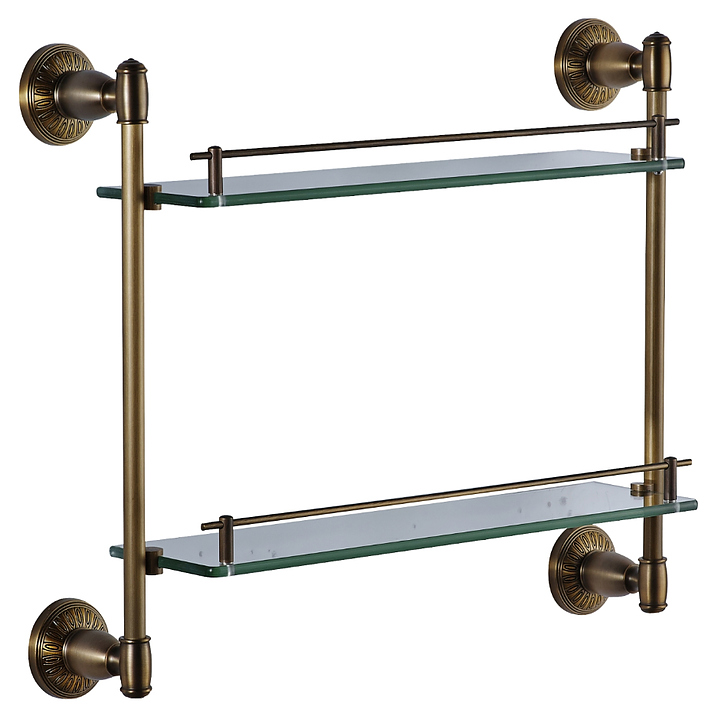 Полка стеклянная двойная Savol S-006622C