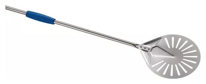 Лопата для пиццы поворотная перфорированная GiMetal I-20F/75 Azzurra d=20 см l=75 см (нерж. сталь)