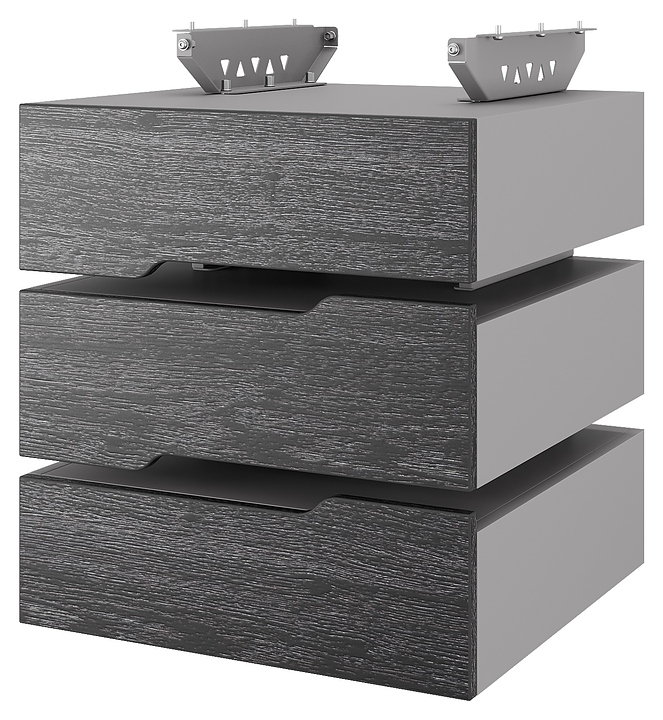 Тумба подвесная КОБОР T-3 aluminum/glazed