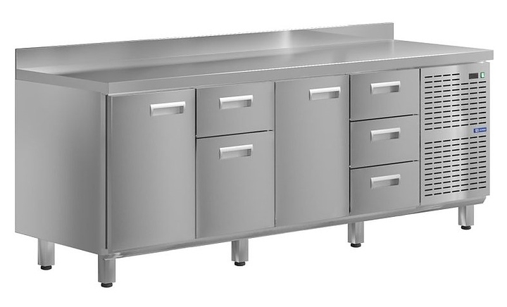 Стол холодильный KAYMAN КСХ-1413/60 (2 двери, 5 ящиков)