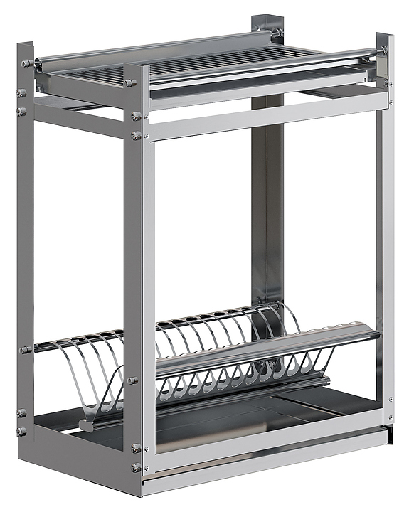 Полка настенная для тарелок и стаканов Restoinox ПНТС-1/1-500-ЭЦ