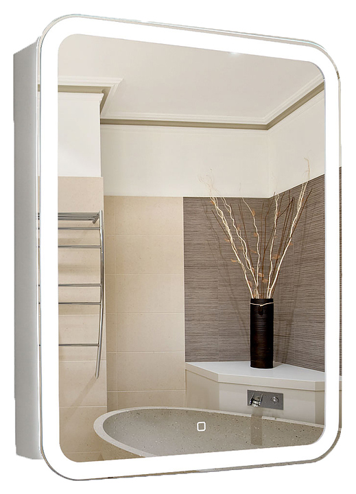Шкаф зеркальный с LED-подсветкой Silver Mirrors Фиджи LED-00002364 60х80 см