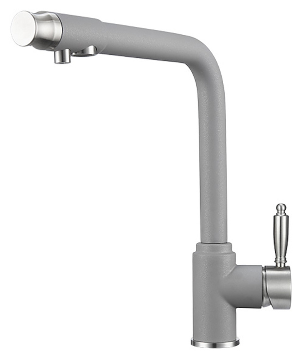 Смеситель для кухни Granula GR-2301 с краном для питьевой воды, алюминиум