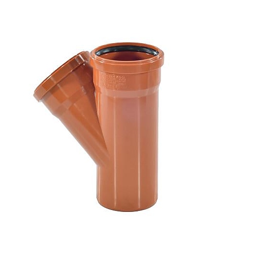 Тройник Ostendorf НПВХ с раструбом коричневый Дн 200х160х45гр б/нап в/к KGEA