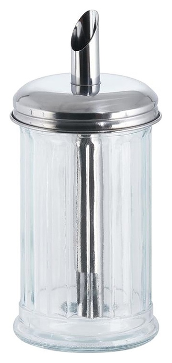 Сахарница APS 79824 320 мл d=7,5 см (стекло) с дозатором (нерж. сталь)