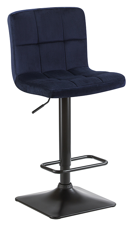 Стул барный DOBRIN 5018-LM DOMINIC (темно-синий велюр, черный)