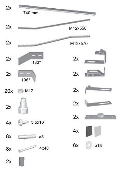 Монтажный комплект для панели Ravak LoveStory II