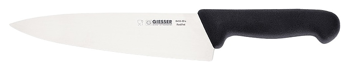 Нож поварской Giesser 8455 20 L=20 см (нерж. сталь / пластик) с черной рукояткой